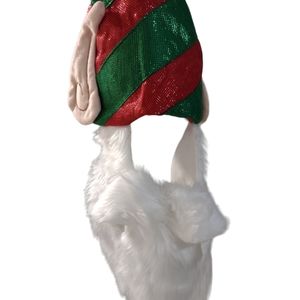 NEW Funny Christmas Elf Hat with ears and beard